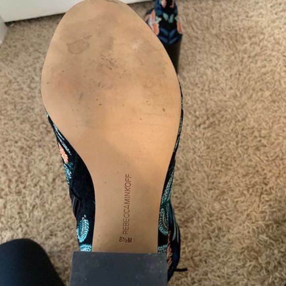 Rebecca Minkoff Billie Floral Peep Toe Booties Floral Embroidery Zip Up Size 8.5 - Picture 4 of 7